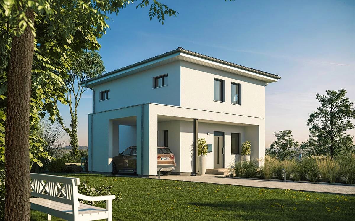 Fertighaus LifeStyle 13.01 W von massa haus Ausbauhaus ab 157999€, Stadtvilla Außenansicht 1