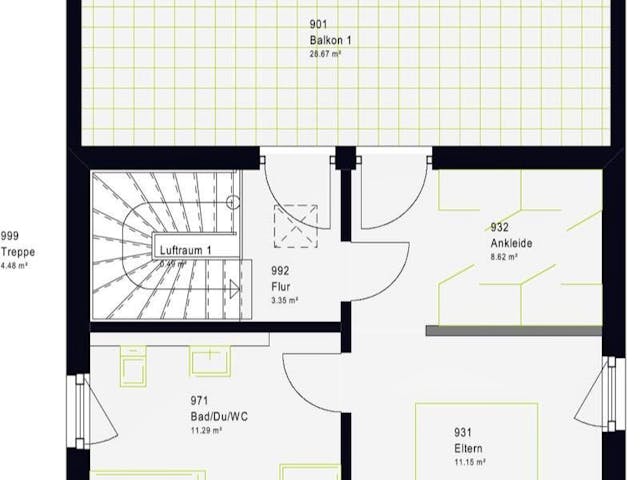 Fertighaus LifeStyle 20.04 P von massa haus Ausbauhaus ab 189999€, Pultdachhaus Innenansicht 7