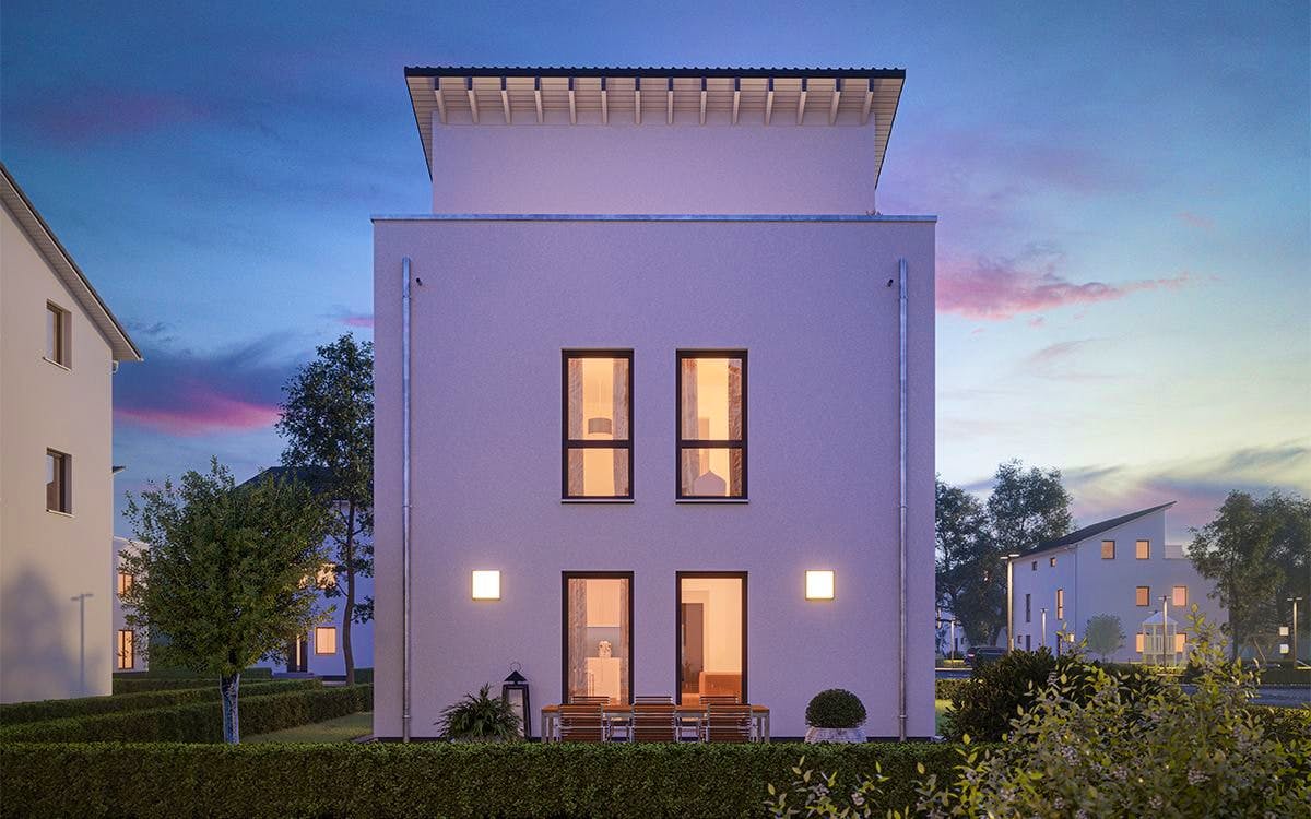 Fertighaus LifeStyle 20.04 P von massa haus Ausbauhaus ab 189999€, Pultdachhaus Innenansicht 2