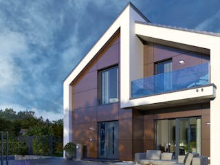 Fertighaus Musterhaus Dresden von OKAL Haus Schlüsselfertig ab 490500€, Außenansicht 1