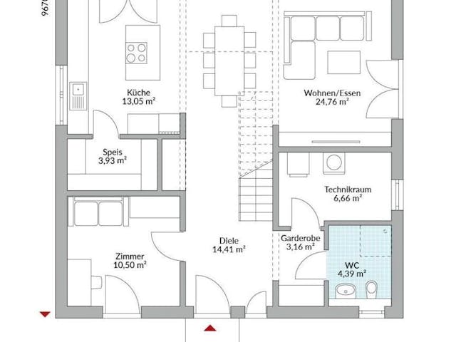 Fertighaus Point 153.1 von Danwood Schlüsselfertig ab 293300€, Satteldach-Klassiker Innenansicht 9