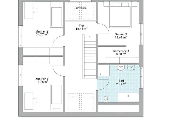 Fertighaus Point 153.1 von Danwood Schlüsselfertig ab 293300€, Satteldach-Klassiker Innenansicht 10