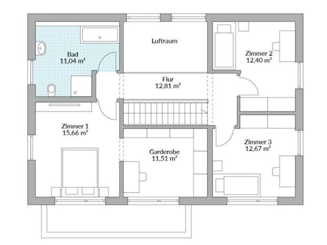 Fertighaus Point 162 von Danwood Schlüsselfertig ab 309800€, Satteldach-Klassiker Innenansicht 6