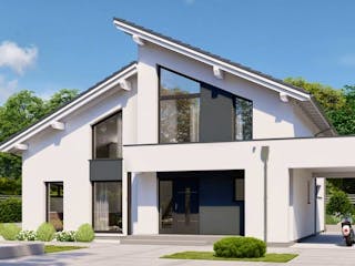 Fertighaus Point 169.1 von Danwood Schlüsselfertig ab 379100€, Pultdachhaus Außenansicht 1