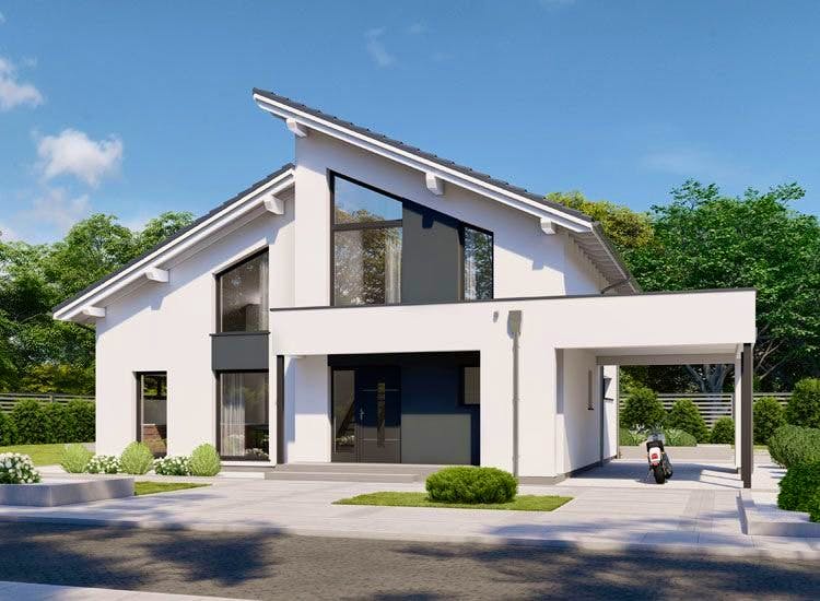 Fertighaus Point 169.1 von Danwood Schlüsselfertig ab 355500€, Pultdachhaus Innenansicht 1