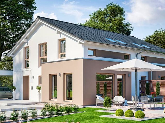 Fertighaus SOLUTION 242 V5 von Living Fertighaus Schlüsselfertig ab 563421€,  Außenansicht 1