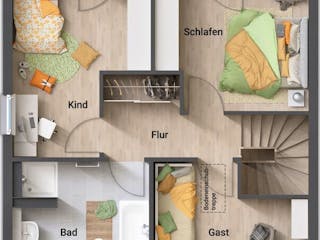 Massivhaus Stadthaus 100 von Schmid-Haus Schlüsselfertig ab 283620€,  Innenansicht 4