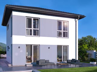 Fertighaus Stadtvilla 11 Walmdach von OKAL Haus Schlüsselfertig ab 379900€, Stadtvilla Außenansicht 1