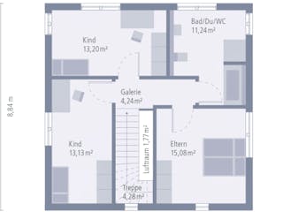 Fertighaus Stadtvilla 11 Walmdach von OKAL Haus Schlüsselfertig ab 379900€, Stadtvilla Innenansicht 2