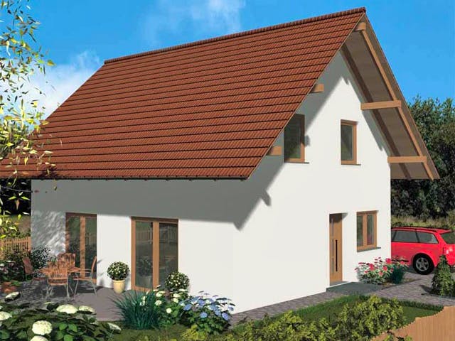 Massivhaus Inizio von Wagener Systemhausbau Schlüsselfertig ab 229000€, Satteldach-Klassiker Außenansicht 1