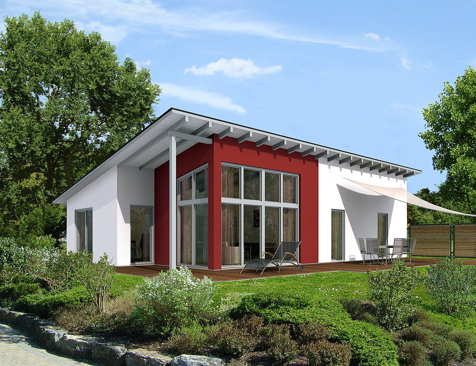Massivhaus Avantgarde 125 von invivo haus Schlüsselfertig ab 407170€, Bungalow Außenansicht 1