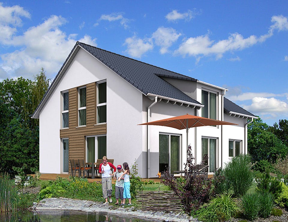 Massivhaus Klassik 110 von invivo haus Schlüsselfertig ab 460457€, Satteldach-Klassiker Außenansicht 1