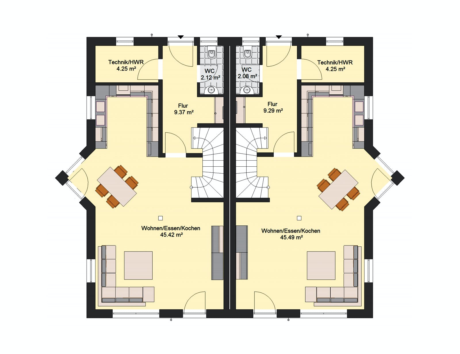 Massivhaus Klassik 72 von invivo haus Schlüsselfertig ab 401285€, Satteldach-Klassiker Grundriss 1