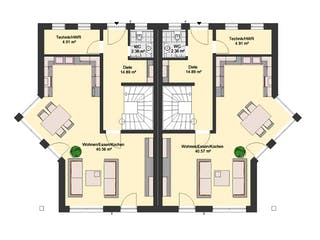 Massivhaus Klassik 75 von invivo haus Schlüsselfertig ab 399090€, Satteldach-Klassiker Grundriss 1