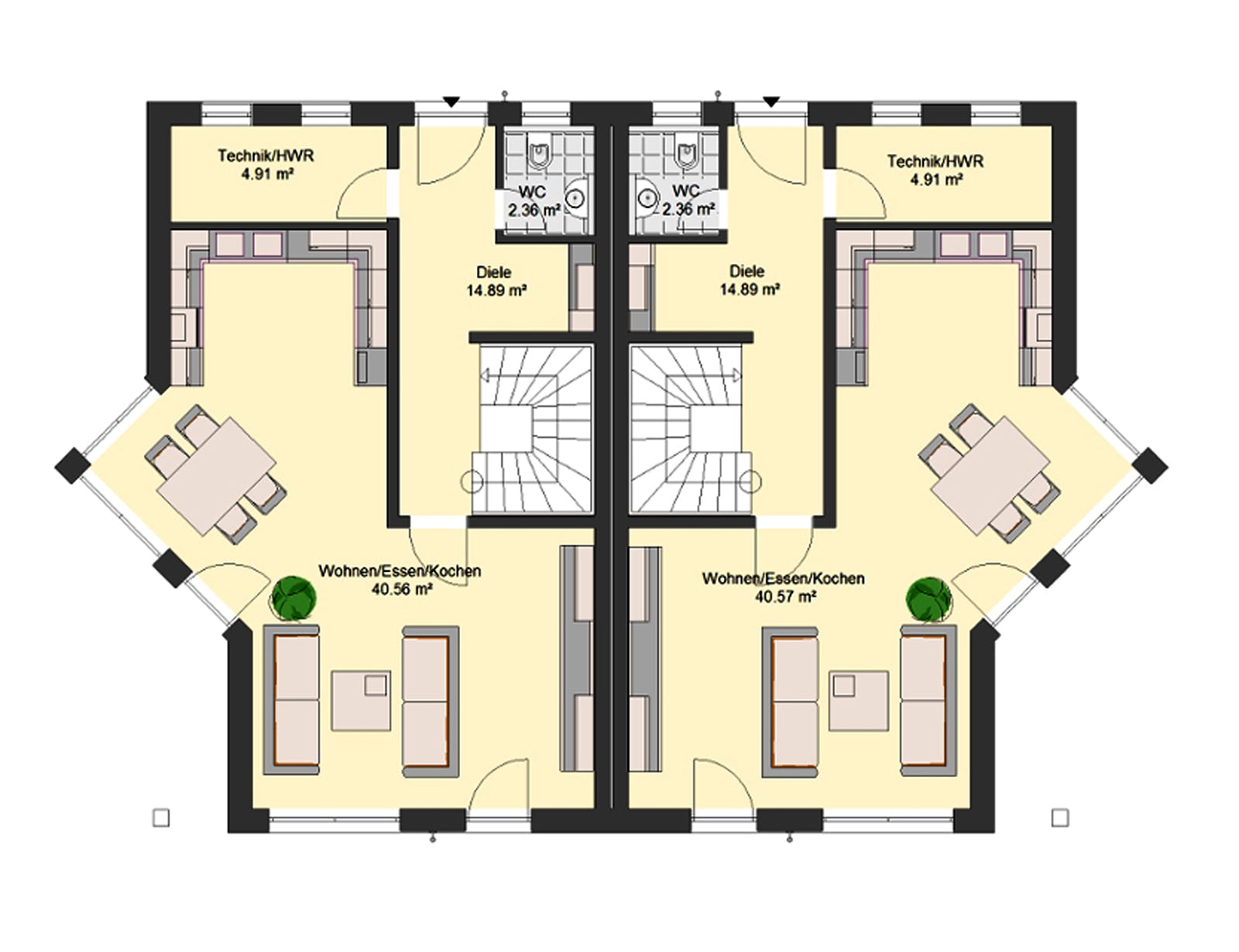 Massivhaus Klassik 75 von invivo haus Schlüsselfertig ab 399090€, Satteldach-Klassiker Grundriss 1