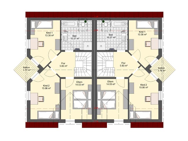 Massivhaus Klassik 75 von invivo haus Schlüsselfertig ab 399090€, Satteldach-Klassiker Grundriss 2