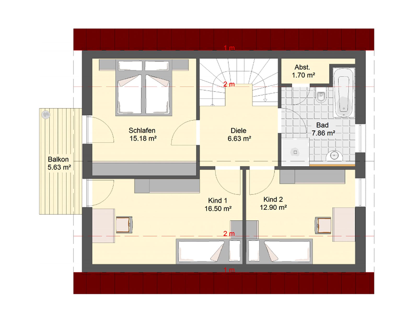 Massivhaus Klassik 80-2 von invivo haus Schlüsselfertig ab 383993€, Satteldach-Klassiker Grundriss 2
