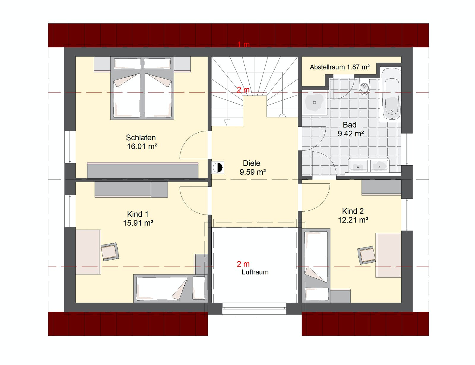 Massivhaus Klassik 93 von invivo haus Schlüsselfertig ab 419987€, Satteldach-Klassiker Grundriss 2