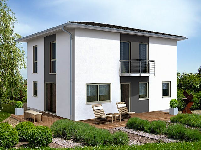 Massivhaus EFH Villa 76 von invivo haus Schlüsselfertig ab 390345€, Stadtvilla Außenansicht 1