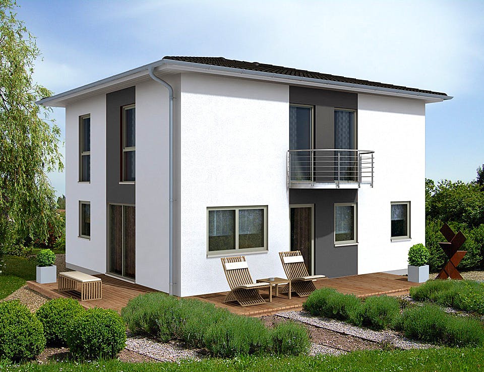Massivhaus Villa 76 von invivo haus Schlüsselfertig ab 393773€, Stadtvilla Außenansicht 1