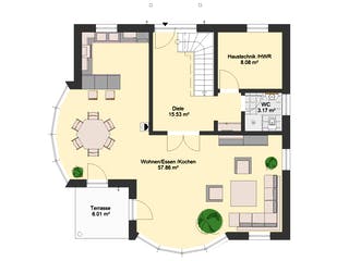 Massivhaus Klassik 101 von invivo haus Schlüsselfertig ab 504995€, Satteldach-Klassiker Grundriss 1