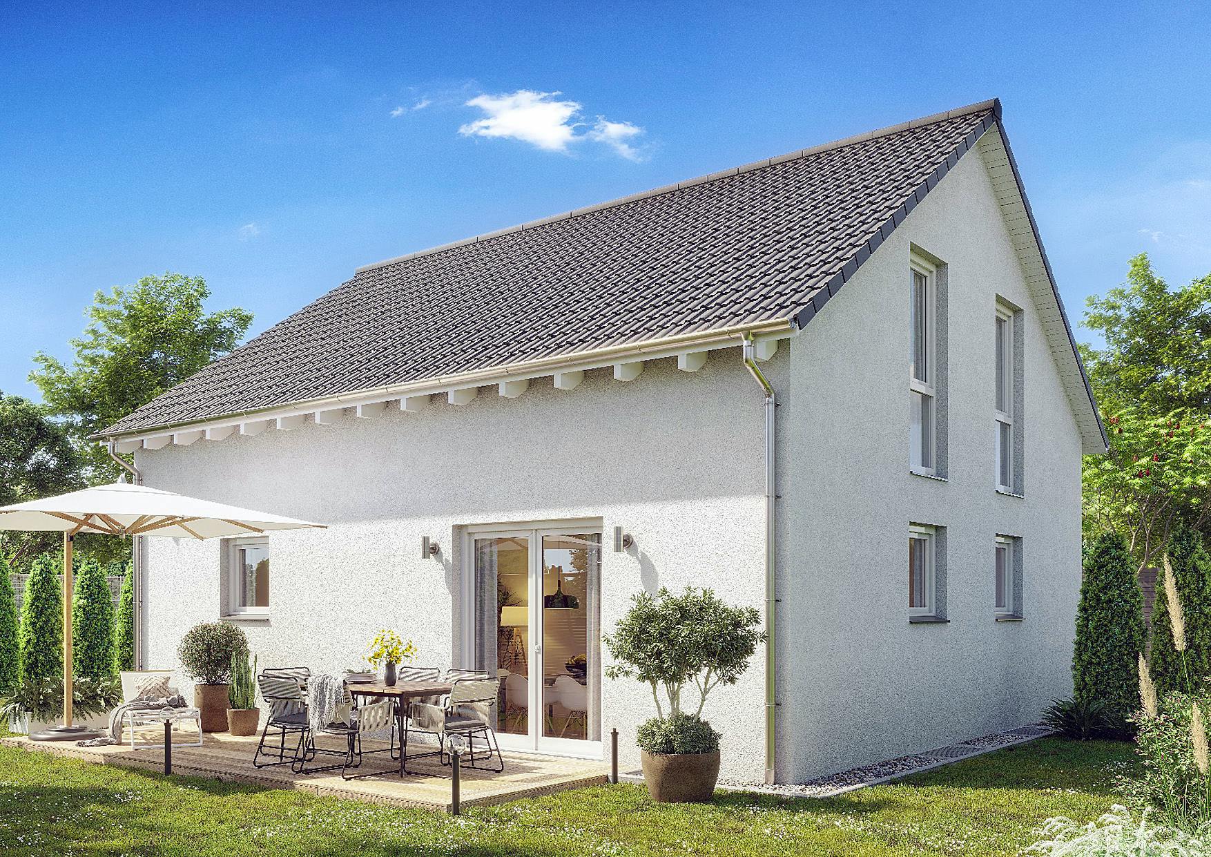 Massivhaus Klassik 115 von invivo haus Schlüsselfertig ab 379845€, Satteldach-Klassiker Außenansicht 1