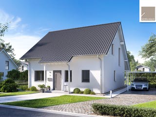 Massivhaus Familienhaus Jano von Kern-Haus Schlüsselfertig ab 325900€, Satteldach-Klassiker Außenansicht 1