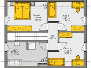 Fertighaus Jedermann Akzent von Büdenbender Hausbau, Satteldach-Klassiker Grundriss 2