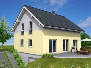 Fertighaus Junge Familie 146 von Suckfüll Energiesparhaus Schlüsselfertig ab 384750€, Satteldach-Klassiker Außenansicht 1