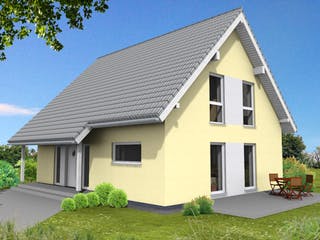 Fertighaus Junge Familie 148 von Suckfüll Energiesparhaus Schlüsselfertig ab 390544€, Satteldach-Klassiker Außenansicht 1
