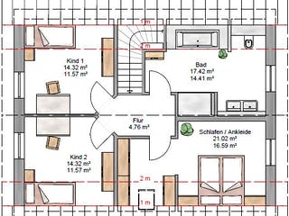 Fertighaus Junge Familie 149 von Suckfüll Energiesparhaus Schlüsselfertig ab 394819€, Satteldach-Klassiker Grundriss 2