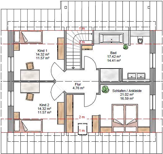 Fertighaus Junge Familie 149 von Suckfüll Energiesparhaus Schlüsselfertig ab 350950€, Satteldach-Klassiker Grundriss 2