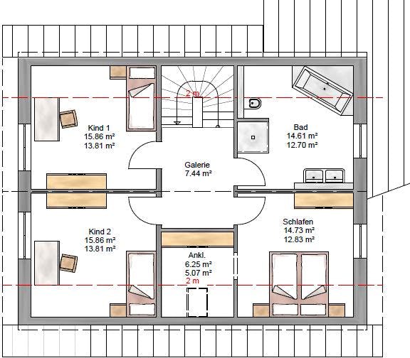 Fertighaus Junge Familie 160 von Suckfüll Energiesparhaus Schlüsselfertig ab 420100€, Satteldach-Klassiker Grundriss 2