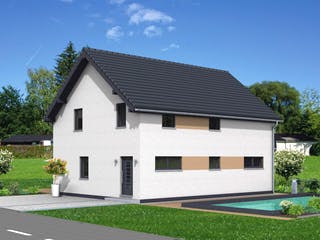 Fertighaus Junto 167 von Fingerhut Haus Schlüsselfertig ab 523164€, Satteldach-Klassiker Außenansicht 1