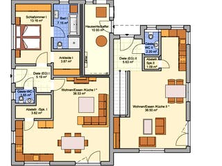 Fertighaus Junto 168 von Fingerhut Haus Schlüsselfertig ab 599262€, Pultdachhaus Grundriss 1