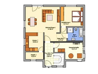 Fertighaus Junto 184 von Fingerhut Haus Schlüsselfertig ab 562403€, Satteldach-Klassiker Grundriss 1