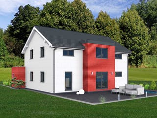 Fertighaus Junto 193 von Fingerhut Haus Schlüsselfertig ab 612957€, Satteldach-Klassiker Außenansicht 1