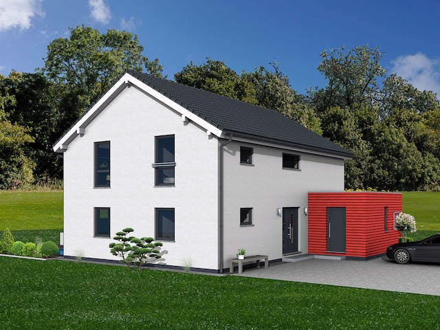 Fertighaus Junto 193 von Fingerhut Haus Schlüsselfertig ab 605654€, Satteldach-Klassiker Außenansicht 2