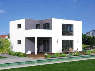 Fertighaus Junto 222 von Fingerhut Haus Schlüsselfertig ab 635208€, Cubushaus Außenansicht 2
