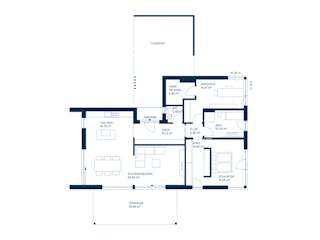 Fertighaus Concept 1 von KAMPA Schlüsselfertig ab 585975€, Bungalow Grundriss 1
