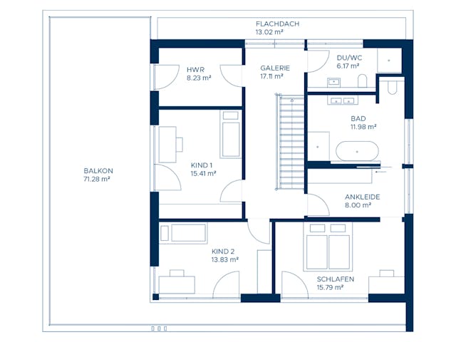 Fertighaus Concept 4 von KAMPA Schlüsselfertig ab 734939€, Stadtvilla Grundriss 2