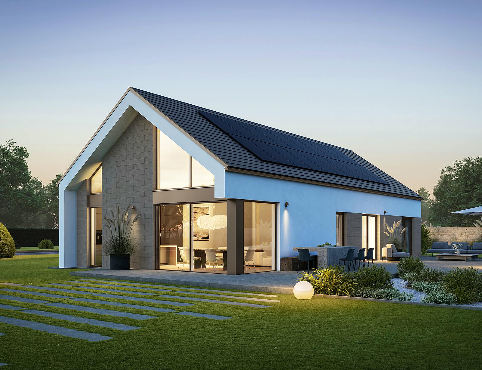Fertighaus Concept 6 von KAMPA Schlüsselfertig ab 515919€, Bungalow Außenansicht 1