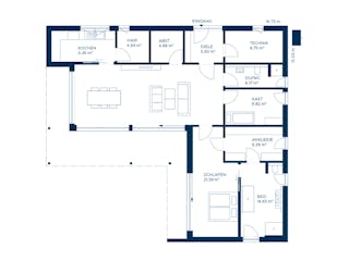 Fertighaus Signature C138 von KAMPA Schlüsselfertig ab 622444€, Bungalow Grundriss 1