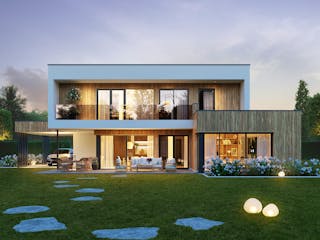 Fertighaus Signature K186 von KAMPA Schlüsselfertig ab 755939€, Cubushaus Außenansicht 1