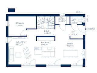 Fertighaus Signature L170 von KAMPA Schlüsselfertig ab 606152€, Stadtvilla Grundriss 1