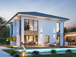 Fertighaus Signature S163 von KAMPA Schlüsselfertig ab 543058€, Stadtvilla Außenansicht 1