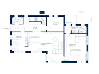 Fertighaus Signature S257 von KAMPA Schlüsselfertig ab 784427€, Stadtvilla Grundriss 1