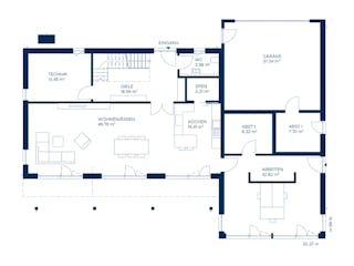 Fertighaus Signature S299 von KAMPA Schlüsselfertig ab 893671€, Stadtvilla Grundriss 1