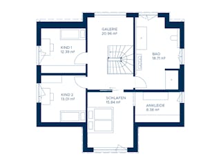 Fertighaus Signature T175 von KAMPA Schlüsselfertig ab 660928€, Satteldach-Klassiker Grundriss 2