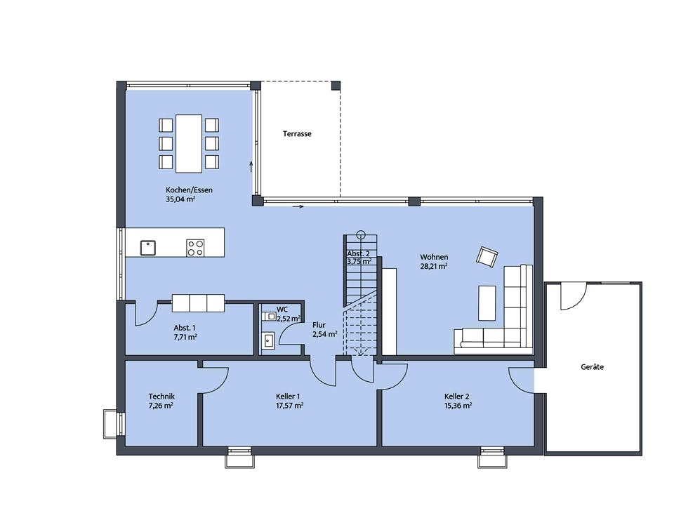 Massivhaus Nolte von KBS Bau, Cubushaus Grundriss 1